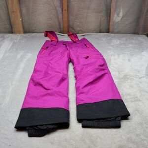 Marmot Snow Pants Girls Medium Pink Suspenders Ski Snowboard Winter Trail 25x24